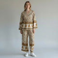 Animal Motif Off-White Co-Ord Set for Women