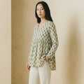 Alpine Beige V-Neck Kurti for Women