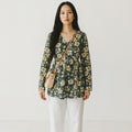Jasmine Print V-Neck Short Kurti for Women