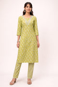 Lime grace kurta set