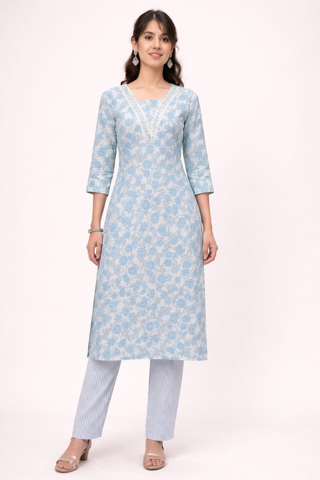 Aqua bloom kurta set