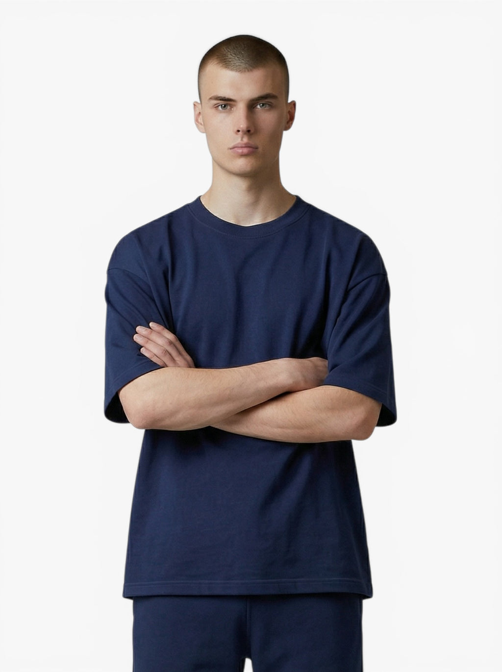 Classic navy blue plain t shirt for men
